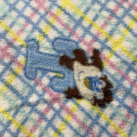 VTG Looney Tunes Baby Fleece Blanket Tweety Sylvester Taz Plaid Alphabet 28X26 - Picture 8 of 9